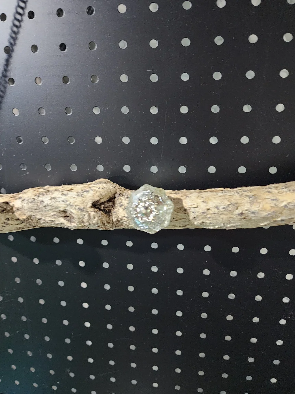 Driftwood Jewelry Hanger Rack with Glass Knobs